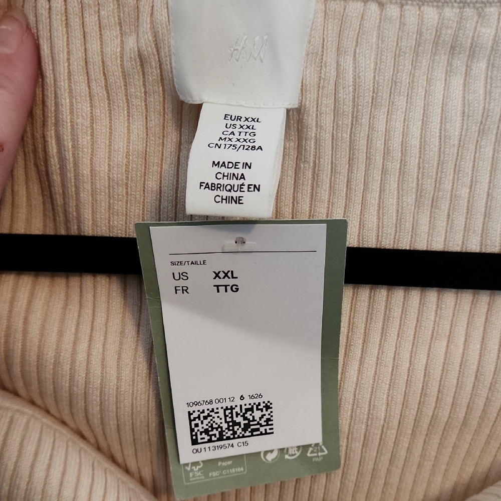 H&M Cream Ribbed Knit Sweater - Picture 3 of 7